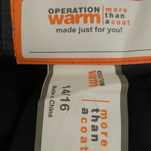 Operation Warm Unisex EUC Jacket- NWT - Picture 3 of 3